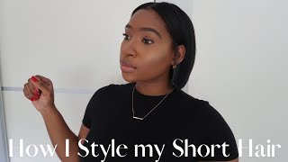 How I Blow Dry & Flat Iron My Short Relaxed Hair + Products I Used | Officially Michele
