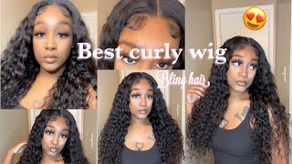 Best Curly Closure Wig Install  Ft Bling Hair
