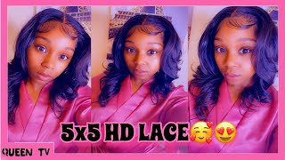 5X5 Hd Lace Closure Install | Bodywave Wig | Beginner Friendly | Queenmariee