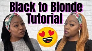 How To Bleach A Headband Wig From Black To Blonde!