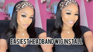 Easiest Headband Wig Install Ft. Incolorwig| Ari J.