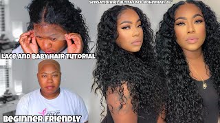 Detailed Lace/Baby Hair Install | Sensationnel Human Hair Blend Butta Lace Front Wig - Bohemian 28