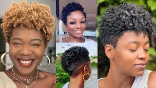 Latest Short Curly Tapered, Twa, Baldie & Pixie Natural Hairstyles And Haircuts For Boss Black Women