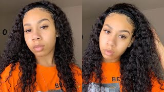 Quickest Install Ever! 20 Inch Curly Headband Wig Ft Wowigs! | Kdiani