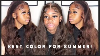 This Color Is Everything!  Chocolate Dark Brown Wig Detailed Install Ft Ali Pearl Hair“