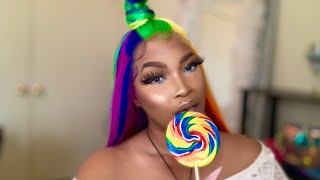 Dare To Be Different? Amazon Rainbow  Lace Front Wig Install Under $50
