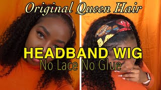 The New Craze ‼️ Headband Wig Unboxing Review ‼️ Original Queen Hair ✨ Kinky Curly 20”
