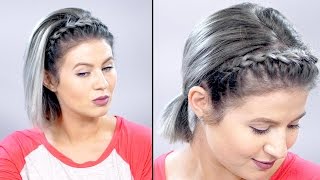 How To: Lace Braid Headband On Short Hair Tutorial | Milabu