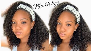 New Curly Headband Wig  No Lace, No Glue, Easy Install! Ft. Nia Wigs