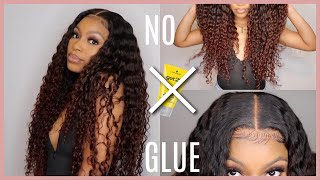 No Glue!! Melted My 6X6 Transparent Closure Install, Styling & Color Tutorial! | Babyheir Collection