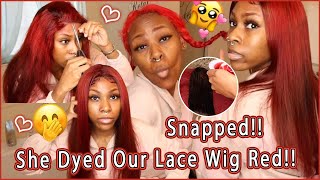 Somthing You Need To Know About Lace Wig She Dyed It Red & Lace Wig Install #Elfinhair Review
