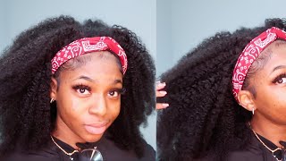 Afro Kinky Curly Headband Wig (4A Texture) | No Glue You Don'T Need Skills | Atina Hair