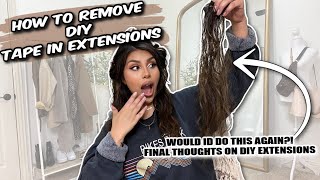 Removing Diy Tape In Extensions! Where I Went Wrong + Major Tip To Save Your Hair! | Diy Extensions