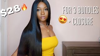 Organique Mastermix Yaki Straight I 3 Bundles And Lace Closure For $28