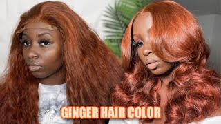 Auburn/ Ginger Hair Tutorial | Wig Coloring + Styling | Glueless Wig | Young Africana