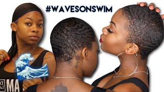 Waves On Swim! | Styling Waves On Short Natural Hair