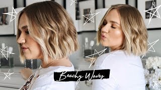 How I Style My Short Hair! Beachy Undone Waves Using A Straightener