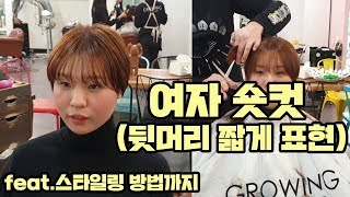 가벼운 느낌의 여자 숏컷 스타일 자르는방법(Korean Short Haircut Tutorial)