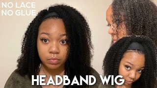 Affordable Human Hair Kinky Curly Headband Wig | Myqualityhair |Aforamanda