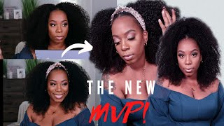 The Mvp!  Affordable & Natural Kinky Curly Headband Wig | Wiggins Hair