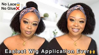 Natural 3C/4A Kinky Curly Headband Wig | Beginner Wig Install | Bella Janae Beauty