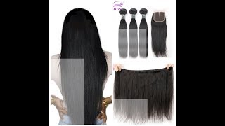 $103 3 Bundles +Lace Closure| Brazilian Straight| Ariel Hair