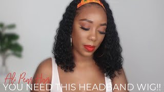 You Need This Curly Headband Wig!! | Ali Pearl Hair Wig Review
