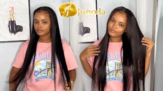 Most Natural Glueless | 2 Ways To Install Straight V Part Wig Ft Junoda Wig By Sezzle