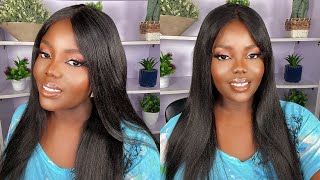 How To The Best Realistic Yaki Kinky Straight Lace Closure Wig | Glueless Install + Style | Evawigs