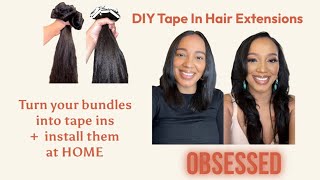 Diy Tape In Hair Extensions. Make Tape Ins Using Your Bundles & Install Them At Home!