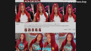 Ambition Red Brazilian Human Hair Wigs Pre Plucked 13X6 Lace