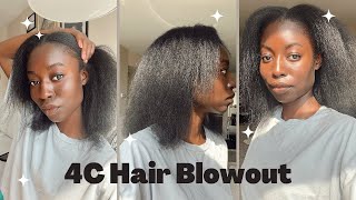 Easy Blowdry/Blow Out For 4C Hair At Home