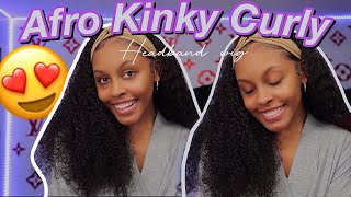 Installing A Afro Kinky Curly Headbandwig| Wowigshair