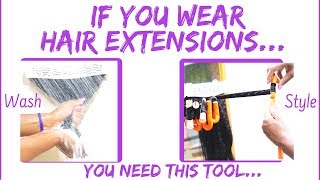 Hair Works 4-In-1 Hair Extension Caddy: How To Wash & Style Extensions