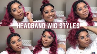 6 Ways To Style A Headband Wig | Wig Install + Review Ft Nadula Hair