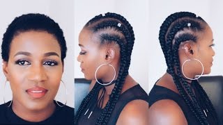 How To | Feed In Braids On Short Natural 4C Hair