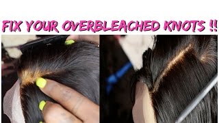 How To Fix Over Bleached Knots On A Lace Closure (Blonde Root Correction) | Aliexpress
