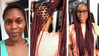 2020 Knotless Braids On Very Short 4C Hair In Nigeria | My Short Hair Transformation