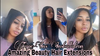 How To Apply Remy Tape-In Extensions On Natural Hair Ft Amazing Beauty Hair Extension | Assalaxx