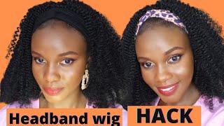 Wow New Hack! You Don'T Have A Kinky Curly Headband Wig?! Try This..Low Cost And Easy| Step By
