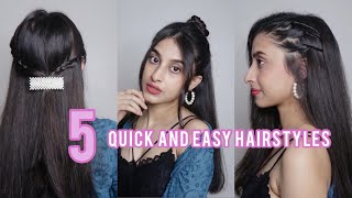 Quick And Easy Hairstyles For Medium To Long Hair | Hairstyles In 5 To 10 Minutes | Priyanka Varma |