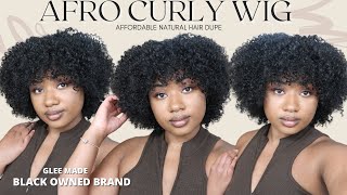 This Afro Curly Wig Is A Natural Hair Dupe! Easy Install| No Hair Out! | Synthetic Wig | Gleemade