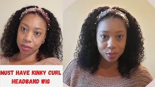 Affordable Natural Looking Kinky Curly Headband Wig. Yarra Hair