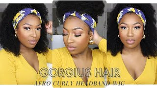 The Most Natural 4C Afro Curly Headband Wig | Ft. Gorgius Hair