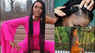 Crochet "Knotless" Big Box Goddess Braids ► Easy Rubberband Method For Short Hair! || Kim
