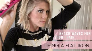 Easy - Fast Beach Waves For Short Hair | Using A Flat Iron