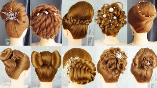 10 Beautiful Bun Hairstyle With Clutcher And Donut | Easy Hairstyle For Wedding Party