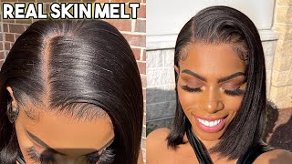 This Wig Is A 10 Hairline Growing Out Of My Scalp! Silk Press Relaxed Bob Myfirstwig Doesn'T Mi