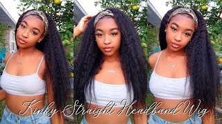 Bigginer Friendly Kinky Straight Headband Wigs |  Easy And Affordable Ft. Mslynn Hair