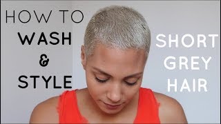 Short Hair Routine | Washing & Styling Short Hair | How To Keep Hair Silver